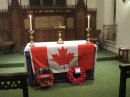 Altar with Canadian Flag and Wreaths 